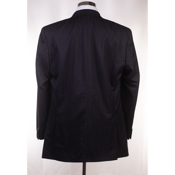 Michael Kors 44L Men Black Striped 3-Button Wool Blazer Suit Jacket Sport Coat - Picture 3 of 13